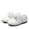 Platte schoenen Little Baby Girls Leather Bowknot Child Kids Princess Cocktail Party For Dance Wedding 2 3 4 5 6T