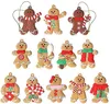 Christmas Tree Gingerbread Man Ornaments 12pcs/set Assorted PVC Gingerbread Figurines Hanging Decorations for Holiday Xmas