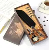 Fountain Penns Vintage Calligraphy Feather Dip Set Ink Stationy Quill Creative Retro Writing School Office Supplies 221007
