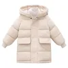 ダウンコート冬の子供用コットンパッド入りジャケットは、男の子と女の子のためのフード付き長袖の長袖221007