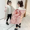 Down Coat 30 Girl Winter Jacket baby buiten warm plus fluwelen kleding dikke winddichte kinderen katoenen kleding kinderen capuchoned bovenkleding 221007