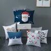 Julekorationer vit soffa kudde tecknad jultomten sn￶gubbe ￤lg enstaka tryck god dekor f￶r hem 2022xmas g￥vor favorit