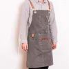 Aprons Canvas Bib Leather Chef Kitchen Apron Women's Men's Barista Bartender Pocket Household