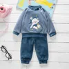 Vêtements Ensembles Bébé Garçons Filles Automne Marque Pull Pantalon Chapeau Velours Côtelé Belle Animal Motif Soild Combishort Infant Outfit 221007