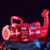Juegos novedosos 2 en 1 Gatling Bubble Gun Juguete para niños Máquina eléctrica para niños al aire libre Regalos Vacaciones 221007