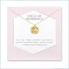 Pendant Necklaces Circle Clover Palm Horseshoe Pendant Necklace For Women Abundance Charm Jewelry Gold Sier Color Wish Card C Bdehome Dhhad