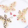 Brooches Luxury Colorful Zirconia Butterfly Hanging Rhinestone Badges Insect Lapel Pin Trendy For Women Jewelry Gift