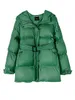 Women's Down Parkas Toppies Winter Hooded Puffer Jack -kappbälte Långt överkläder kläder 221007