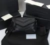 Diseñador de calidad superior bolsos de lujo monederos cuadrados gordos LOULOU bolsos de cadena bolso de cuero real bolsos de hombro de mujer Flapbag de alta calidad bolso negro y beige mini bolso