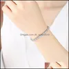 Charm Bracelets Stainless Steel Watchband Bracelet Strap Classic European And American Fashion Silk Mesh Belt Buckle Titanium Couple Dhgpa