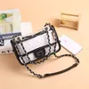 2021 Hot Transparent Handbag Designer Femmes Fashion Metal Chain Hands Handbag Laser Gloss Sac à bandoulière transparent Sac de soirée crossbody 9632 2751