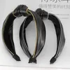 Stirnbänder Haimeikang Mode Schwarzes Leder Reißverschluss Haarband Für Frauen Knoten Stirnband Haarschmuck Knoten Haarbänder Kopf Wrap T221007