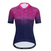 Racing Jackets 2022 Cycling Jersey Women MTB Top Bicycle kleding Korte mouw fietsen fietsen shirt blouse uniform team zomer blauw groen