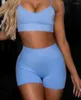 Fomentos de tracksuits femininos casuais skinny sport rastreio de moda summer mulheres sexy com decote em v altos e shorts de motociclista de duas peças definidas femme