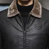 Men's Leather Faux Mens Pu Jackets Casual Fashion Slim Windbreak Fur Plush Coat Winter Velvet Warm Outwear Plus Size Clothing 221006