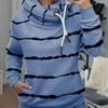 Kvinnors hoodies tröjor kvinnor hösten vinter varm kappa avslappnade damer förlorar långärmad randig fläckig tryckt huva fleece tröja 221007