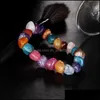 Charm Bracelets Handmade Jewelry Colorf Charm Bracelets Natural Stone Energy Volcanic Yoga Bangle For Women Men Party Club Decor 1208 Dhdsj