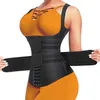 Womens Shapers Waist Trainer Body Shaper for Women Plus Size 2 Straps Steel Bones Workout Sauna Trimmer Neoprene Slimming Exercise Corset Tops 221007