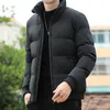 Puffer jas mannen staan ​​kraag casual streetwear katoenen gekatde dikke warme jas lichtgewicht streetwear kleding