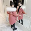 Down Coat Children Winter Jacket Fashion Girl Clothing Kids Clothes Parka Faux Fur Coat Hooded Snowsuit Teen Thick Velvet Outerwear 221007