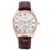Wristwatches Luxury Men's Watches Fashion Alloy Leather Strap Quartz Business Watch Calendar Male Clock Casual Reloj Hombre