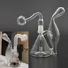 Dab Rig Mini Beaker Recycler Shishas Glasbong, mundgeblasen, einzigartiges Design, kleine Wasserpfeife, 6,3 Zoll, Bohrinsel-Bubbler, zartes Aussehen, 14-mm-Verbindung