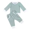 Ensembles de vêtements Citgeett Automne 0 4Y Toddler Bébé Garçons Filles nés Enfants Côtelé Tricoté À Manches Longues T-shirts Pantalons Survêtements Printemps 221007