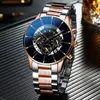 Wristwatches 2022 Fashion Mens Watch Quartz Classic Black Wristwatch Steel Belt Full Talendar Business Herren Uhren Gifts for Men