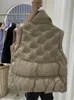 女性のベストヤンベニーファッションダウンベスト女性高級デザイナーノースリーブジャケット90ダックダウンジレット秋冬の韓国の女性チョッキ221007