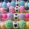 Party Favor Baby Pacifier Clips Silicone Beads Star Clip Cute Soother Holder Infant Nipple Teether Newborn Chew Toys Feeding Accessories JNB