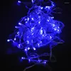 Strings 10M 220V 100-LED 8-modus Helderblauwe LED-snaarlicht met US-stekker voor Kerstmis / Bruiloft / Feest / Tuin