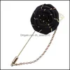 Taschentaschent￼cher Vintage gemischte Stoff Rose Broschen Quaste Kette M￤nner Anzug Halsband Brosche Brosche Revers Pin f￼r Frauen Schmuckzubeh￶r 4 DH1SB