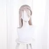 パーティー用品ルカバルサコスプレウィッグアイデンティティvグレーピンク耐熱合成ヘアロールプレイハロウィーンカーニバルフリーキャップ