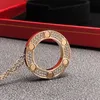 Luxury Gold Necklace Designer Jewelry Men's and Women's Pendant Diamond Fashion rostfritt stålhalsband för par CH220T