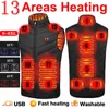 Jackor 13 Area Usb Uppvärmd Män Väst För Dam Uppvärmning Tactical Down Bodywarmer Heater e Y2210