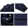 Men Polos Fashion من قطعتين من قميص البولو Men Velvet الصلب الدافئ وملابس الخريف الأكمام الطويلة على الطراز الكوري على قمم نخطية الملائمة 221006