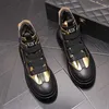 Habiller Fashion Italie Party Shoes Designers High-Top Wedding Vulcanize Casual Sneakers non glisser Toe Round Bottom Business Bothing Boths Y135 449 325 4