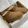 Australie bottes de neige concepteur femmes plate-forme Ultra Mini botte en cuir véritable fond épais homme fourrure chaussons australien Cowboy chaussures d'hiver châtaigne