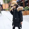 Piumino 4 13 anni Teen Girls Winter Jacket Moda collo di pelliccia con cappuccio Lungo per Parka Soprabito Addensare Abbigliamento per bambini caldo 221007