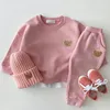 Roupas conjuntos de moda criança menino menino menina de outono conjunto de roupas infantis urso moletom calça 2pcs trajes de roupas 221007