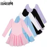 Tańca Iiniim Kid Girls Ballet Ballet Long Sleeve Taniec Tutu Tutu Dress Gymnastic