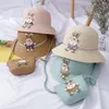 Hats 2-8 Year Wide Brim Breathable Beach Hat Children Set Summer Holiday Travel Pink Bags Seaside Panama Cap 2022