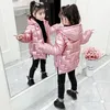 Manteau en duvet fille hiver rouge noir veste mode décontracté à capuche Parkas adolescent enfants coton Parka épais chaud pardessus 221007