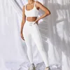 Damen-Zweiteiler, modisch, einfarbig, Damen-Set, Tank-Crop-Top und Leggings, passende Sportbekleidung, Damen, Fitness, 2-teilig, Activewear