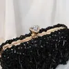 Handgjorda pärlade lyxiga kvinnors kopplingsväska 2022 Kändis kväll fest handväska plånbok diamant glänsande tyg prom handväska