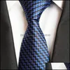 Cravatte da uomo firmate Cravatte da uomo 38 Collo in seta design 8 cm Plaid a righe per uomo Formale Business Wedding Party Gravatas 254 R2 Drop Deliv Dhrvs