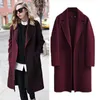 Womens Wool Blends Winter Coat Giacche lunghe da donna Casaco Feminino Girl Trench coat in lana nera Plus Size abrigos mujer Giacca Abbigliamento donna 221007