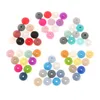 Baby Teethers Toys Whosale 12mm Lentils Silicone Round Teething Beads 300PC Abacus Spacing Bead Bpa Free Baby Teether Necklace Pendant Toy DIY 221007