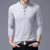 Mens Polo's verkopen modemerk kleding poloshirt lange mouwen slanke fit jongens mandarin colla casual 221007