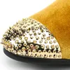 2022 NEW GOLD VELVET Shoes Gold Toe Men Lofers Fashion Party Bress Wedding Flatszapatillas Hombre A5